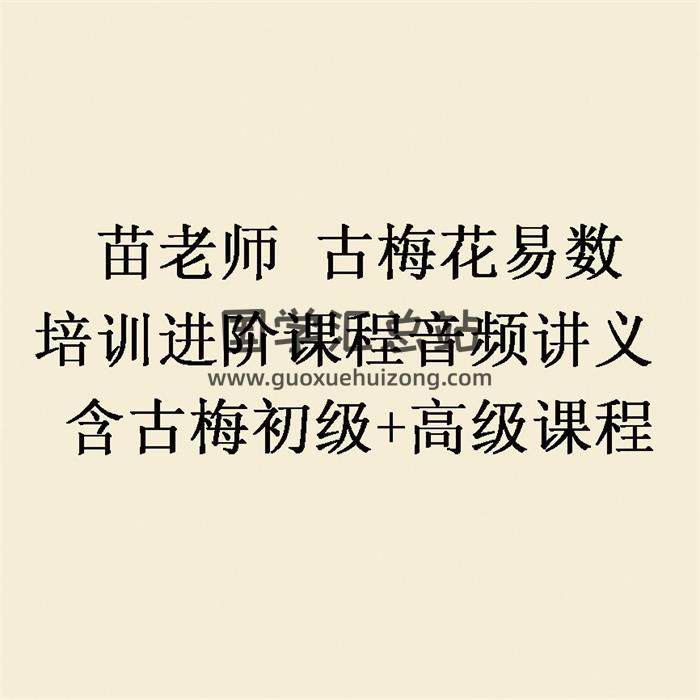 苗老师《古梅花易数培训进阶课程音频讲义》含古梅初级+高级课程-封面梅花易数