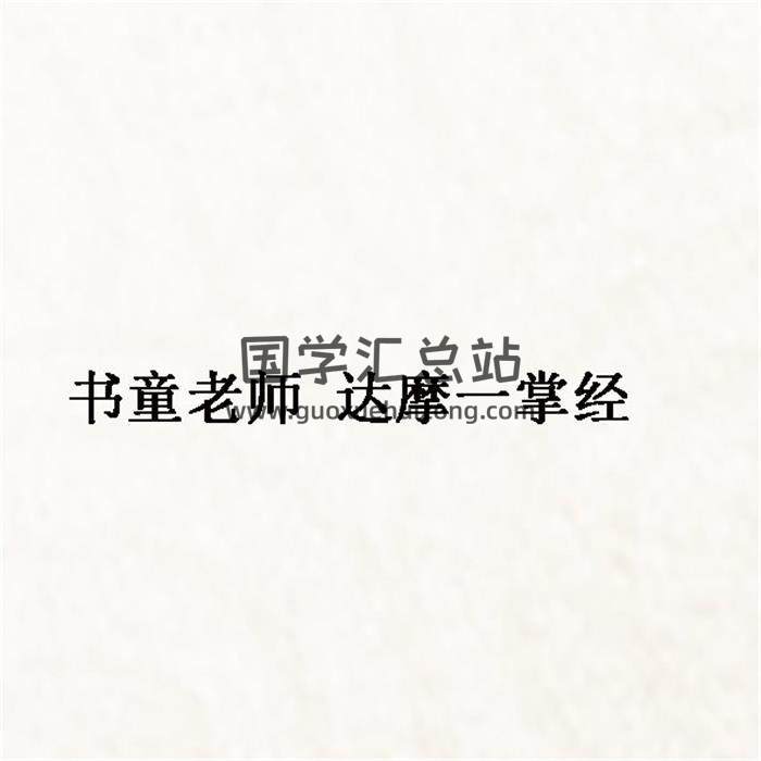 书童老师《达摩一掌经》2集音频+文档-封面相学