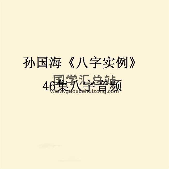 孙国海《八字实例》46集八字音频-封面命理学