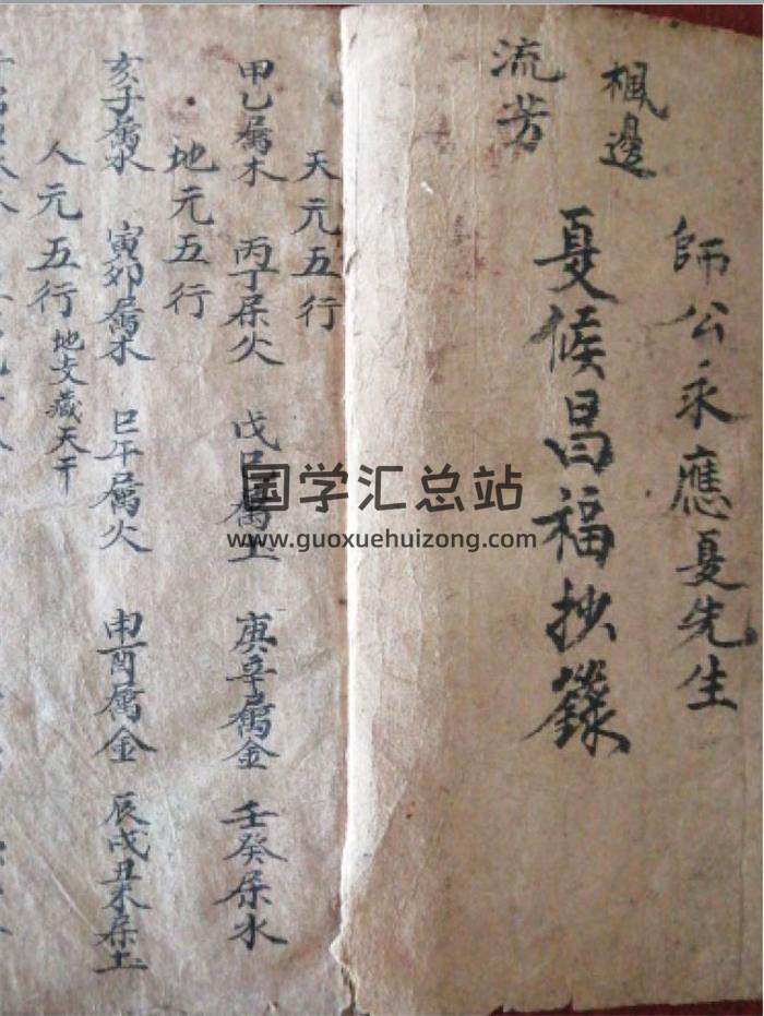 命理古籍《师传命理手抄秘本》师公永应夏先生.夏侯昌福抄录66页(双页版)PDF电子书-封面命理学