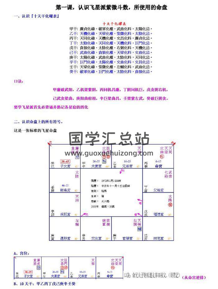 周飞星《飞星紫微斗数秘传课堂笔记》学斗数必看226页PDF电子书-封面紫微斗数
