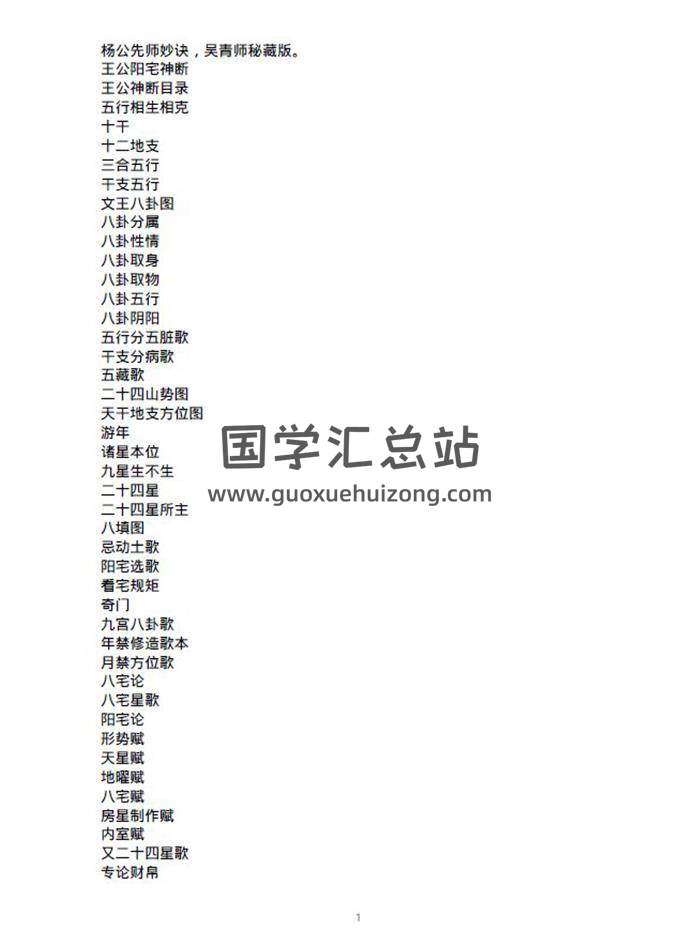 《杨公先师阳宅神断妙诀》吴青师秘藏版82页PDF电子书-封面风水