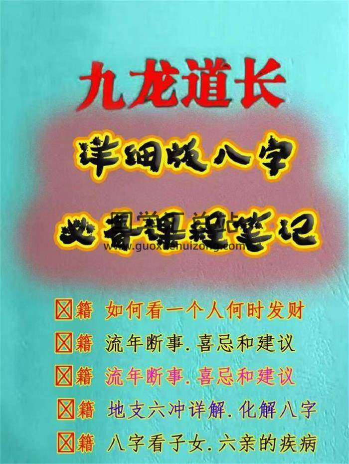 九龙道长《详细版八字必备课程笔记》196页PDF电子书-封面四柱八字